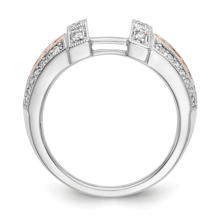 026ct CZ Solid Real 14K White Gold u0026 Rose Gold WrapRing Goldia PreStyled Sets