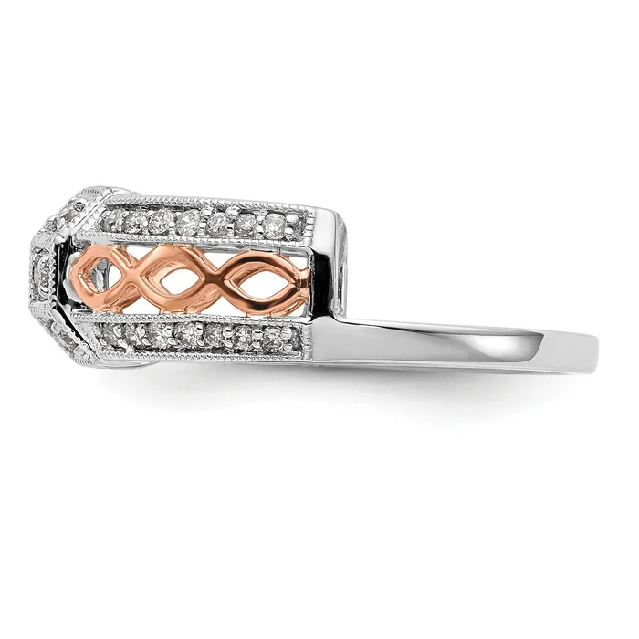 026ct CZ Solid Real 14K White Gold u0026 Rose Gold WrapRing Goldia PreStyled Sets