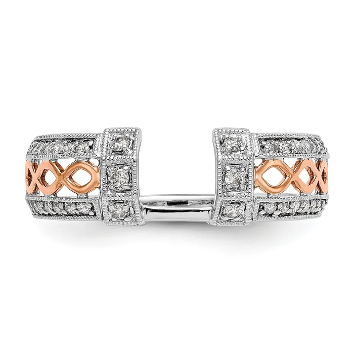 026ct CZ Solid Real 14K White Gold u0026 Rose Gold WrapRing Goldia PreStyled Sets