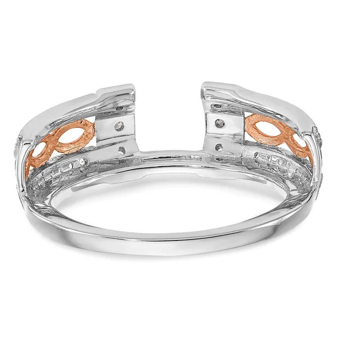 026ct CZ Solid Real 14K White Gold u0026 Rose Gold WrapRing Goldia PreStyled Sets