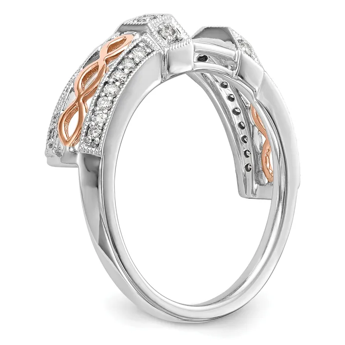 026ct CZ Solid Real 14K White Gold u0026 Rose Gold WrapRing Goldia PreStyled Sets