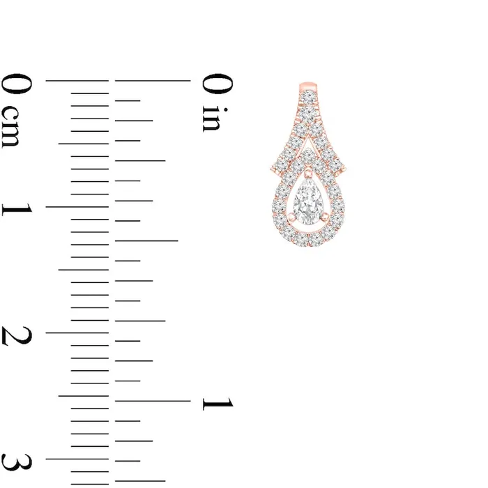 038 CT TW PearShaped Diamond Chevron Teardrop Earrings in 10K Rose Gold Goldia Earrings 038 CT TW PearShaped Diamond Chevron Teardrop Earrings in 10K Rose Gold Goldia Earrings