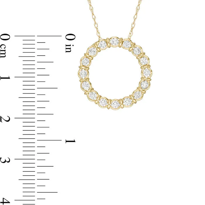 05 CT TW Natural Diamond Collar Open Circle Pendant in 10K Yellow Gold Goldia Necklaces 05 CT TW Natural Diamond Collar Open Circle Pendant in 10K Yellow Gold Goldia Necklaces