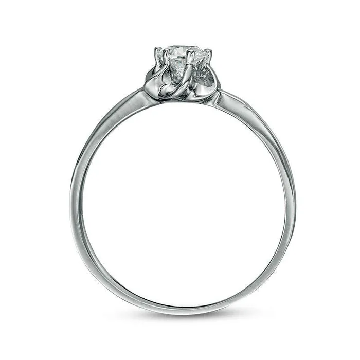 050 CT Natural Clarity Enhanced Diamond Solitaire Flower Engagement Ring in Solid 14K White Gold Goldia Rings 050 CT Natural Clarity Enhanced Diamond Solitaire Flower Engagement Ring in Solid 14K White Gold Goldia Rings