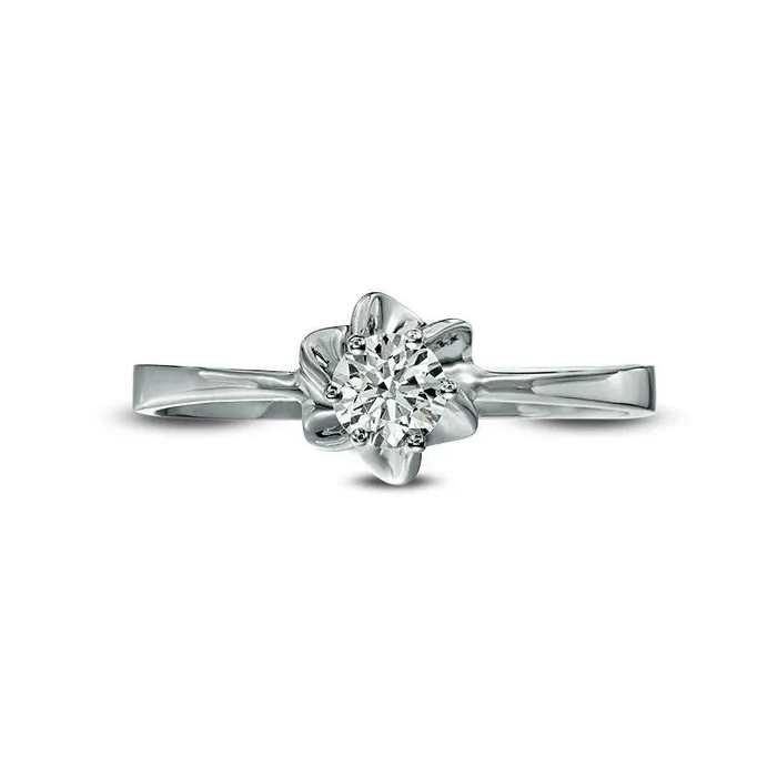 050 CT Natural Clarity Enhanced Diamond Solitaire Flower Engagement Ring in Solid 14K White Gold Goldia Rings 050 CT Natural Clarity Enhanced Diamond Solitaire Flower Engagement Ring in Solid 14K White Gold Goldia Rings
