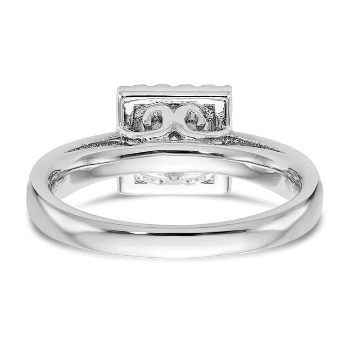 075ct CZ Solid Real 14K White Gold Princess Halo Engagement Ring Goldia Rings