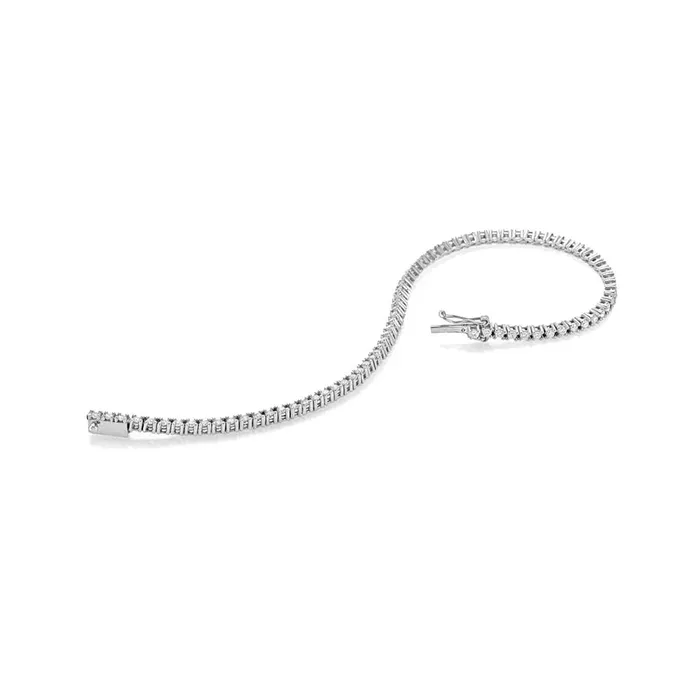 15 ct tw Classic FourProng Natural Diamond Tennis Anklet Bracelet in 10K White Gold Goldia Bracelets