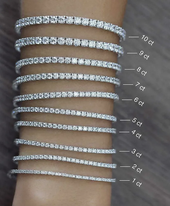 15 ct tw Classic FourProng Natural Diamond Tennis Anklet Bracelet in 10K White Gold Goldia Bracelets