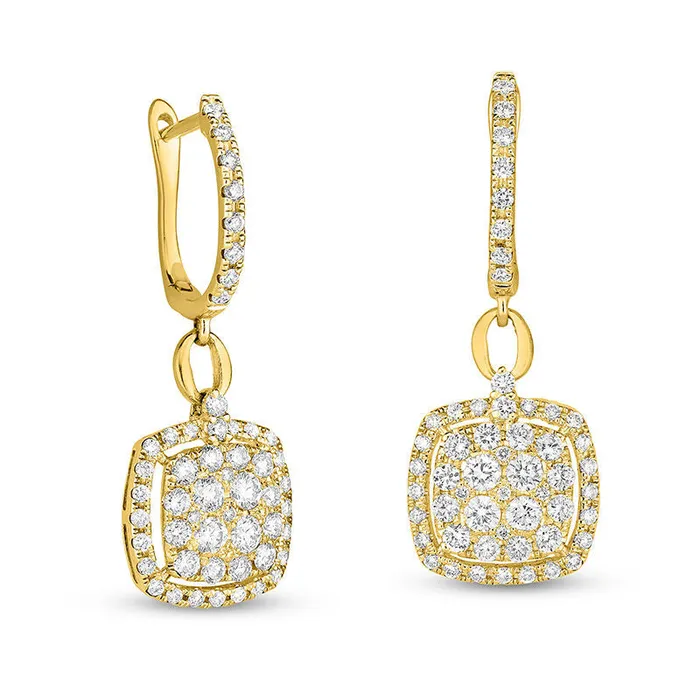 1 CT TW Composite Diamond Cushion Frame Drop Earrings in 14K Gold Goldia Earrings 1 CT TW Composite Diamond Cushion Frame Drop Earrings in 14K Gold Goldia Earrings