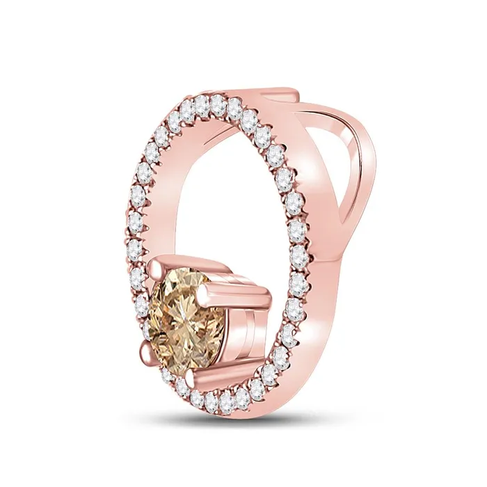 10k Rose Gold Round Morganite Diamond Circle Pendant 13 Cttw gndatlanta Necklaces 10k Rose Gold Round Morganite Diamond Circle Pendant 13 Cttw gndatlanta Necklaces