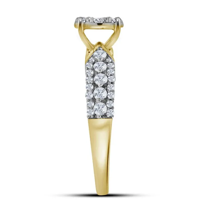 10k Yellow Gold Round Diamond Cluster Bridal Engagement Ring 58 Cttw gndatlanta Rings 10k Yellow Gold Round Diamond Cluster Bridal Engagement Ring 58 Cttw gndatlanta Rings