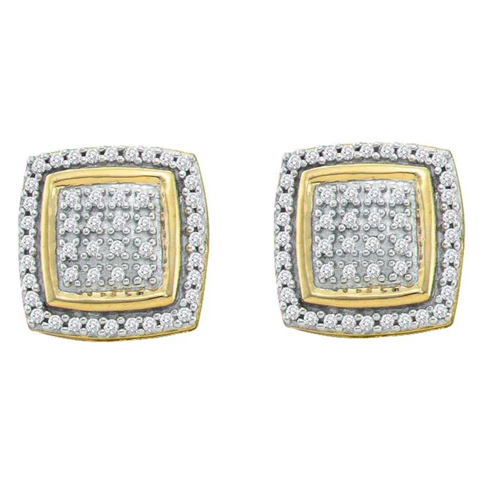 10k Yellow Gold Round Diamond Square Earrings 14 Cttw gndatlanta Earrings 10k Yellow Gold Round Diamond Square Earrings 14 Cttw gndatlanta Earrings