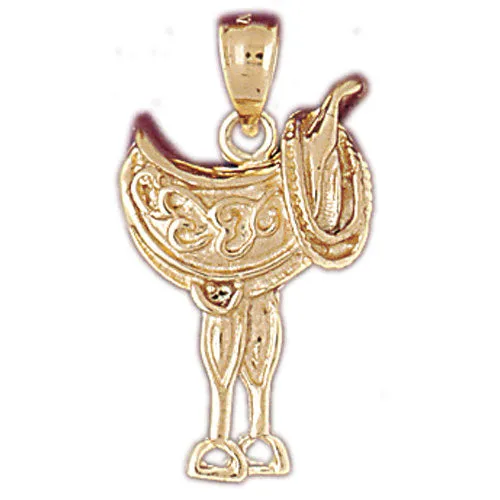 14K Gold Horse Saddle Charm Goldia Charm Necklaces