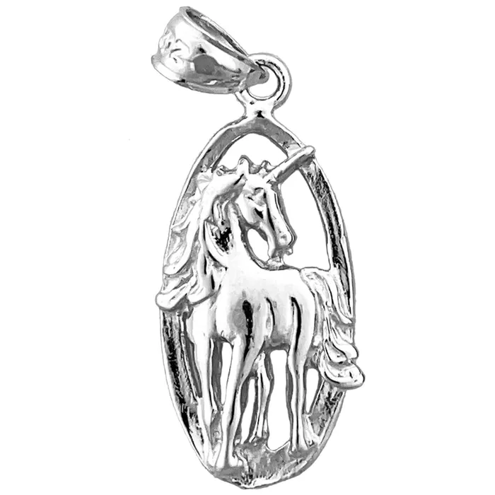 14K Gold Unicorn Charm Medallion Goldia Charm Necklaces
