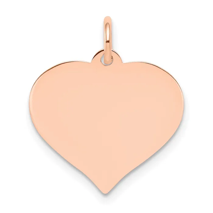 14k Rose Gold Heart Disc Charm Goldia Charm Necklaces