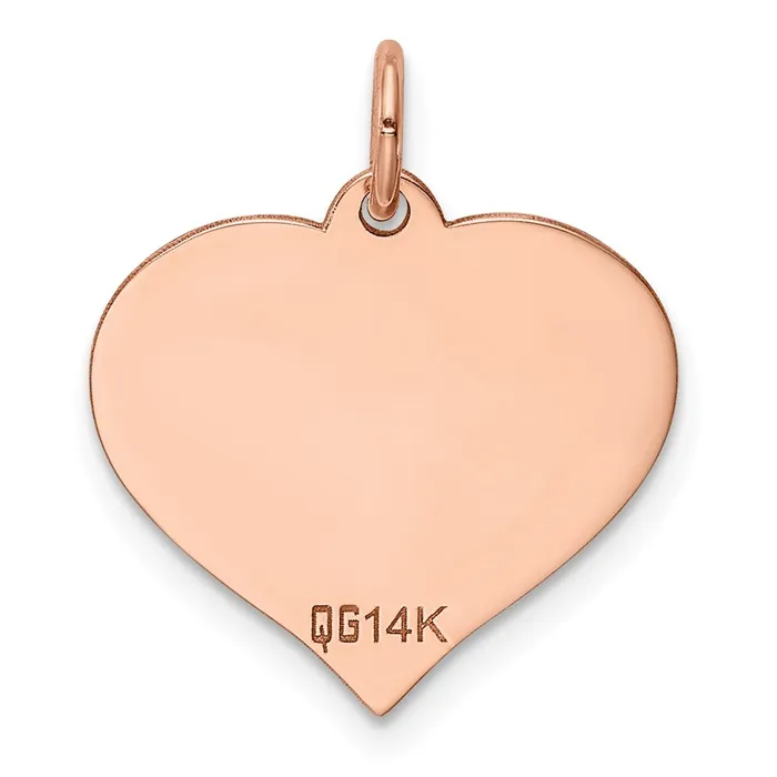 14k Rose Gold Heart Disc Charm Goldia Charm Necklaces