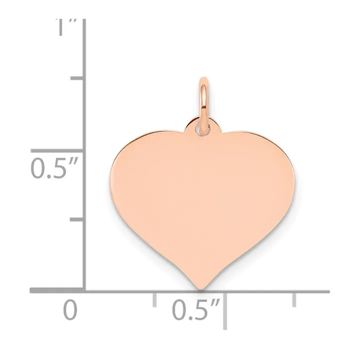 14k Rose Gold Heart Disc Charm Goldia Charm Necklaces