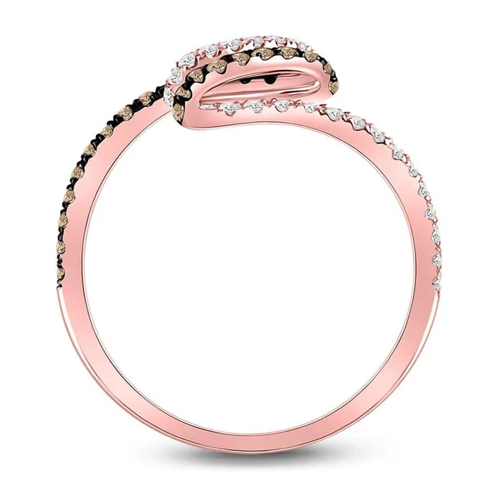 14k Rose Gold Round Brown Diamond Spiral Coil Band Ring 13 Cttw gndatlanta Rings