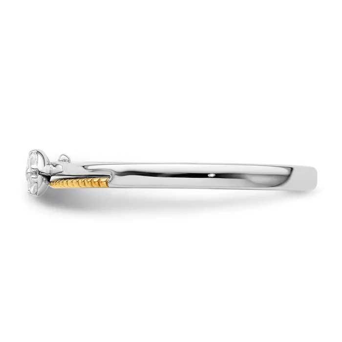 14K TwoTone Lab Grown VSSI G Diamond Two Promises Comp PromiseBand Ring Ring Goldia Rings