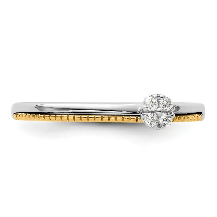 14K TwoTone Lab Grown VSSI G Diamond Two Promises Comp PromiseBand Ring Ring Goldia Rings