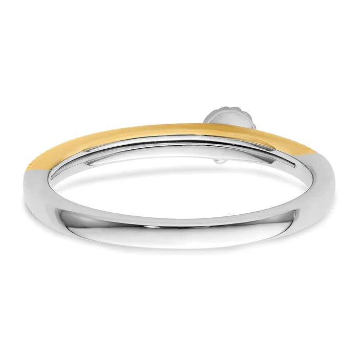 14K TwoTone Lab Grown VSSI G Diamond Two Promises Comp PromiseBand Ring Ring Goldia Rings