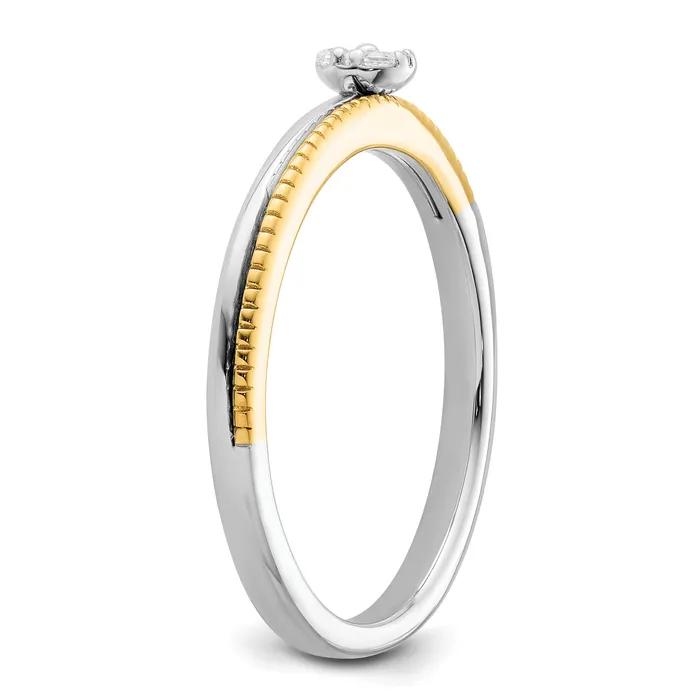 14K TwoTone Lab Grown VSSI G Diamond Two Promises Comp PromiseBand Ring Ring Goldia Rings