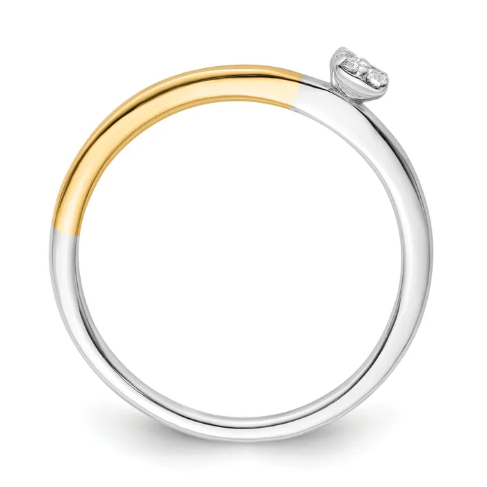 14K TwoTone Lab Grown VSSI G Diamond Two Promises PromiseBand Ring Ring Goldia Rings