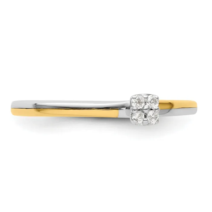 14K TwoTone Lab Grown VSSI G Diamond Two Promises PromiseBand Ring Ring Goldia Rings