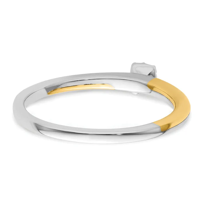 14K TwoTone Lab Grown VSSI G Diamond Two Promises PromiseBand Ring Ring Goldia Rings
