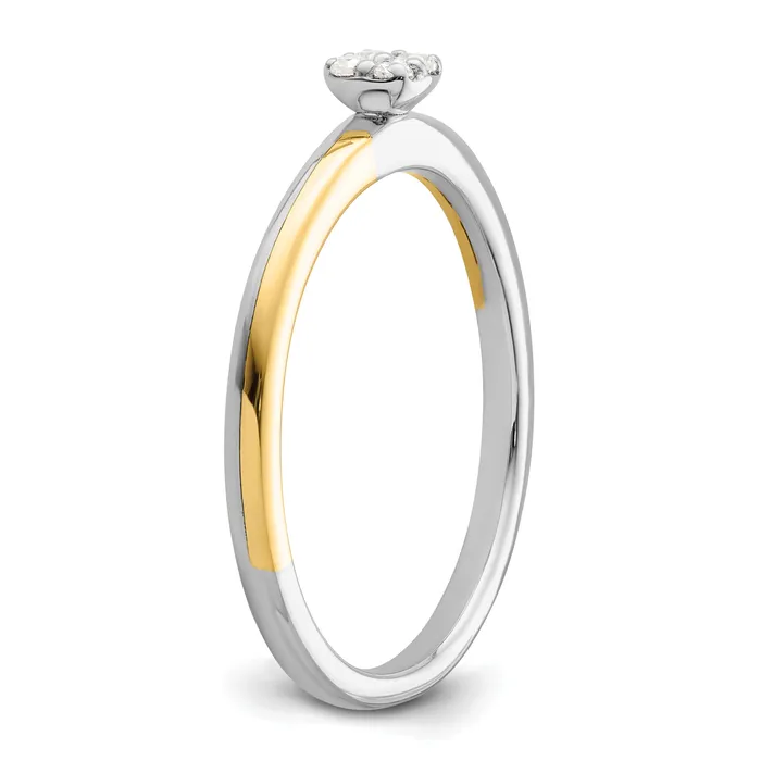 14K TwoTone Lab Grown VSSI G Diamond Two Promises PromiseBand Ring Ring Goldia Rings