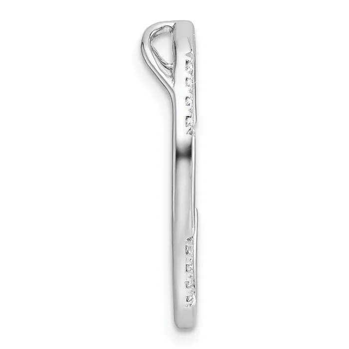 14k White Gold 18 Ct Lab Grown Diamond VSSI G Oval Chain Slide Pendant Goldia Necklaces