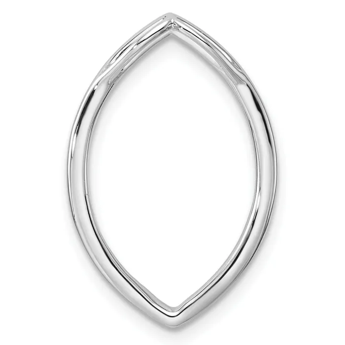 14k White Gold 18 Ct Lab Grown Diamond VSSI G Oval Chain Slide Pendant Goldia Necklaces
