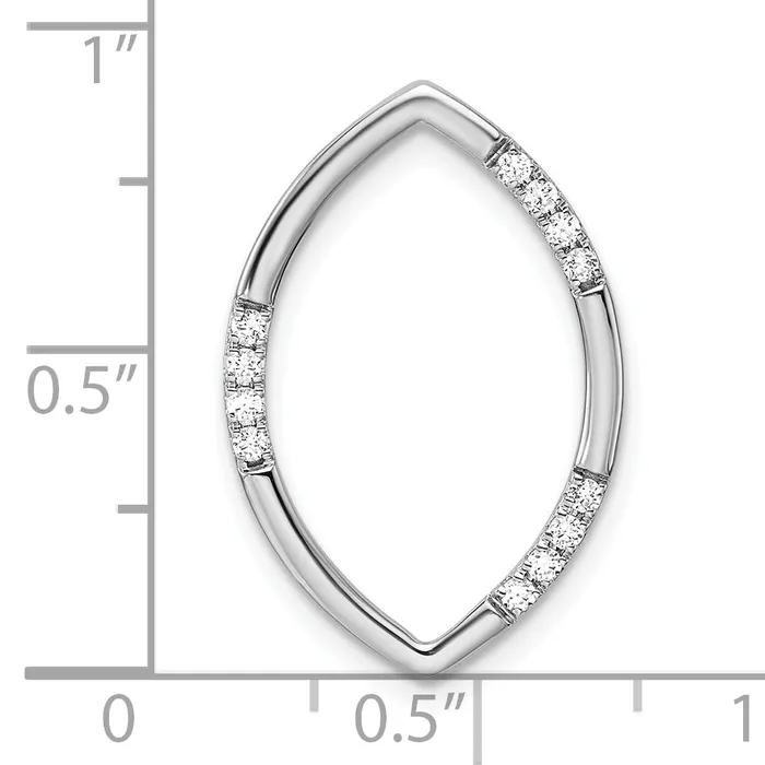 14k White Gold 18 Ct Lab Grown Diamond VSSI G Oval Chain Slide Pendant Goldia Necklaces