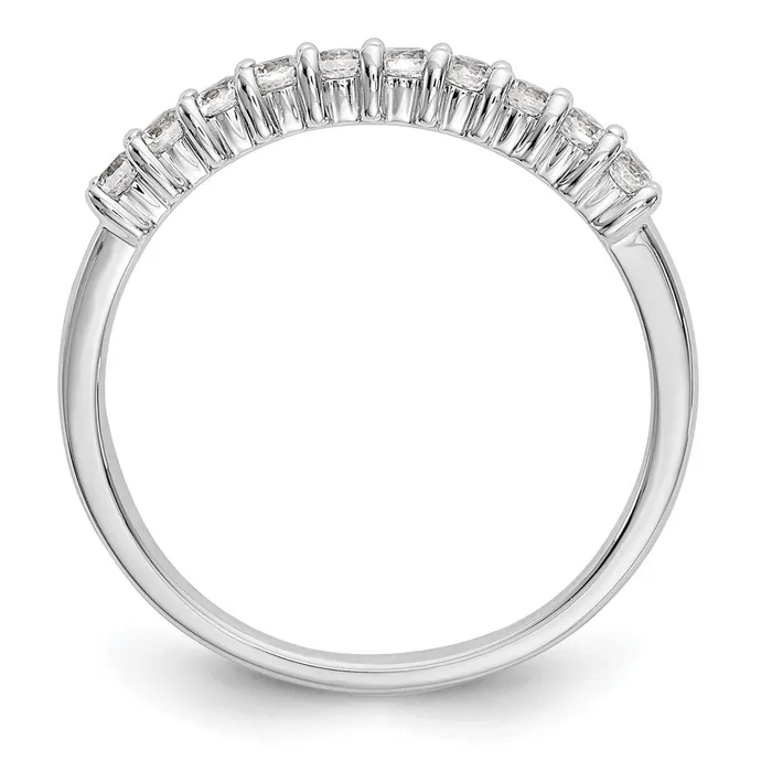 14k White Gold 11Stone Shared Prong 13 carat Complete Round Diamond Band Goldia Rings