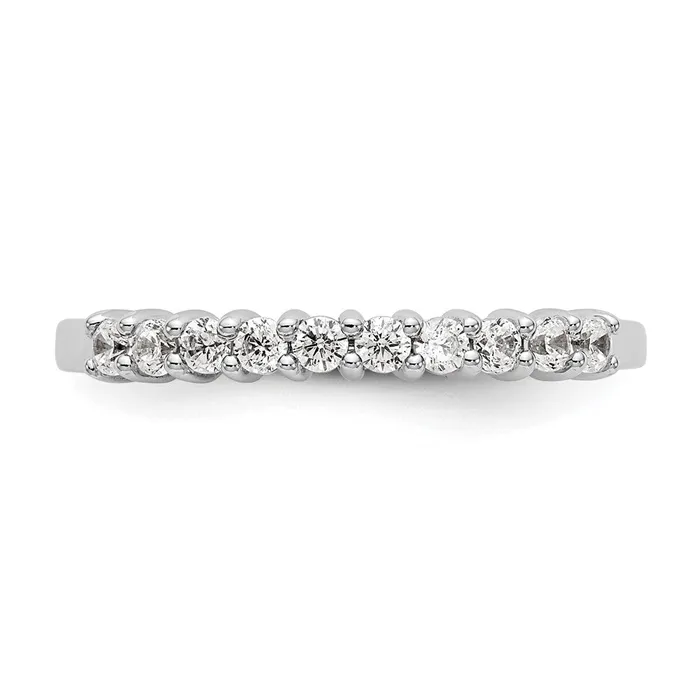14k White Gold 11Stone Shared Prong 13 carat Complete Round Diamond Band Goldia Rings