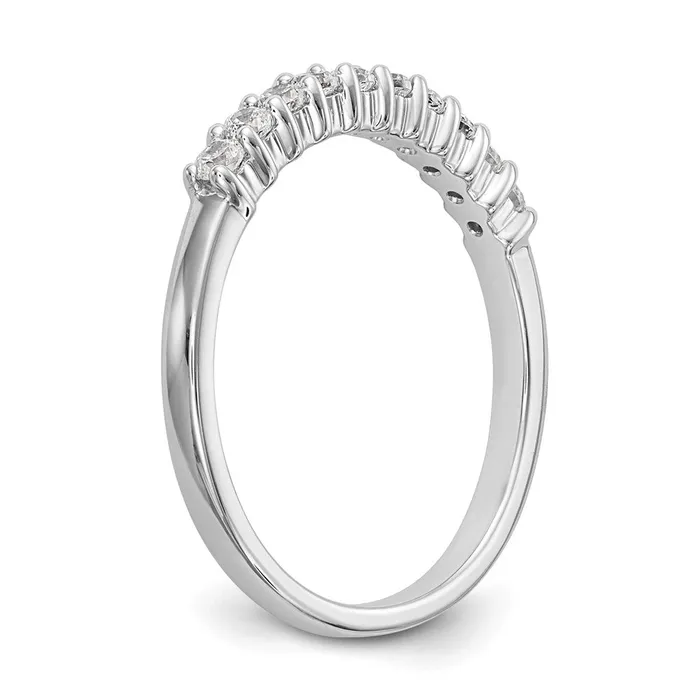 14k White Gold 11Stone Shared Prong 13 carat Complete Round Diamond Band Goldia Rings
