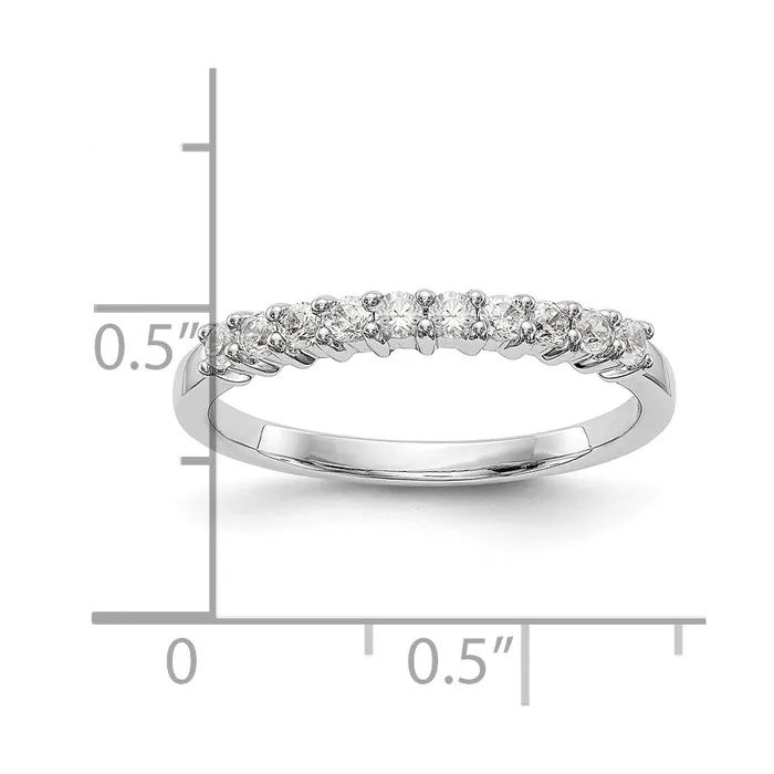 14k White Gold 11Stone Shared Prong 13 carat Complete Round Diamond Band Goldia Rings