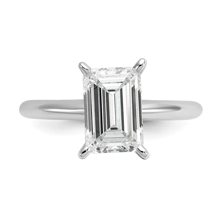 14k White Gold 2 12 Ct Certified Lab Grown Diamond VSSI G Emerald Solitare Engagement Ring Goldia Rings