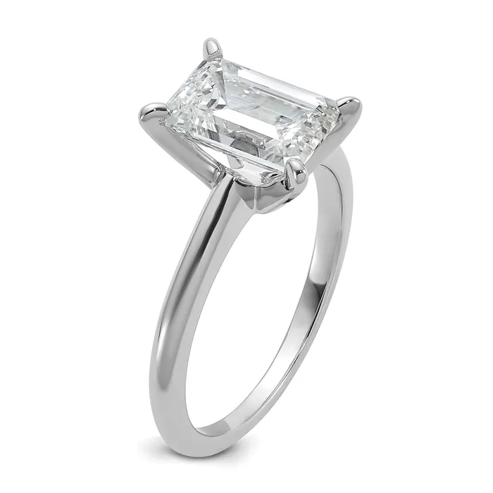 14k White Gold 2 12 Ct Certified Lab Grown Diamond VSSI G Emerald Solitare Engagement Ring Goldia Rings