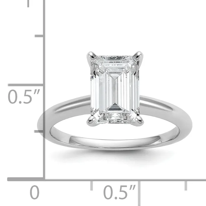 14k White Gold 2 12 Ct Certified Lab Grown Diamond VSSI G Emerald Solitare Engagement Ring Goldia Rings