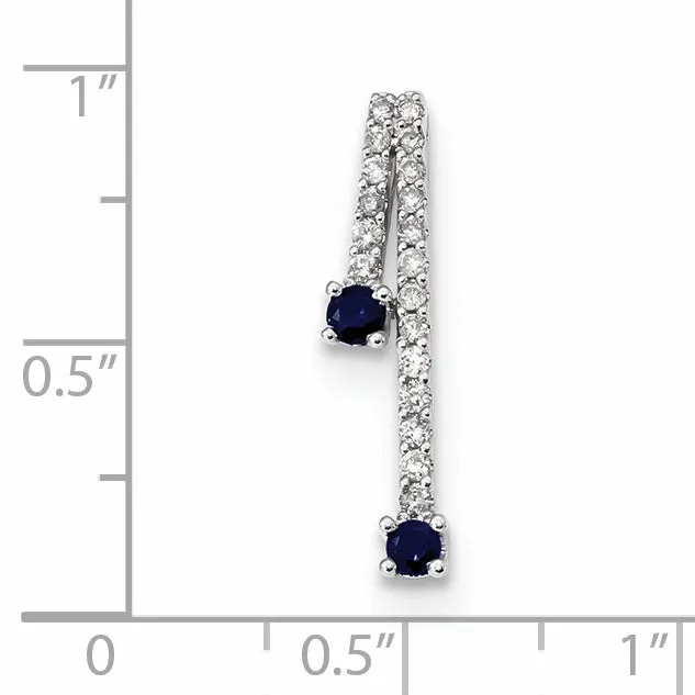 14k White Gold Diamond and Sapphire Polished Chain Slide Goldiacom Necklaces