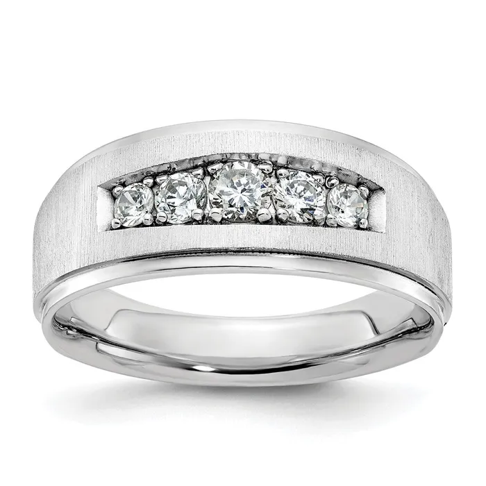 14k White Gold Mens 12 carat Diamond Complete Ring Goldia Rings