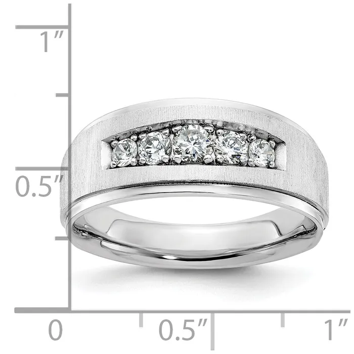14k White Gold Mens 12 carat Diamond Complete Ring Goldia Rings