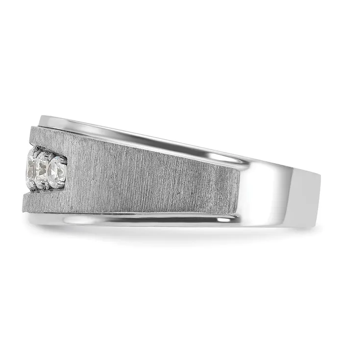 14k White Gold Mens 12 carat Diamond Complete Ring Goldia Rings