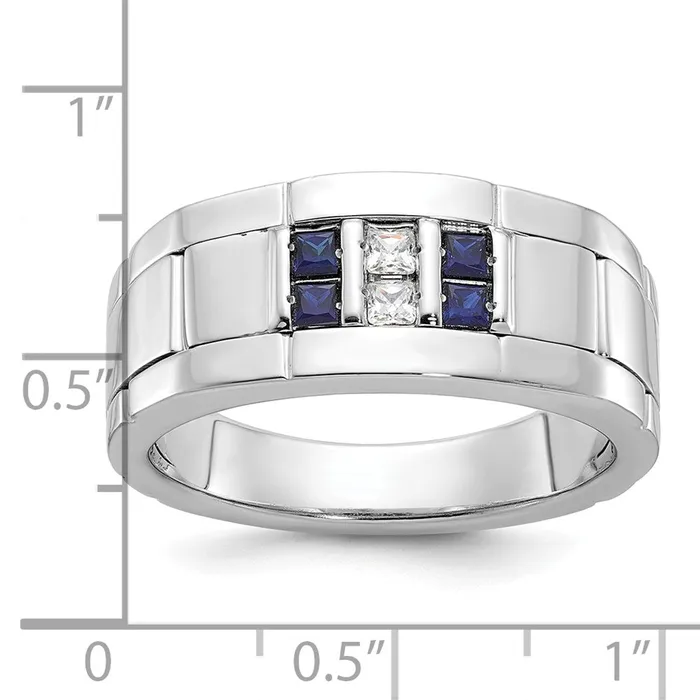 14k White Gold Mens Satin SapphireDiamond Ring Mounting Goldia Rings