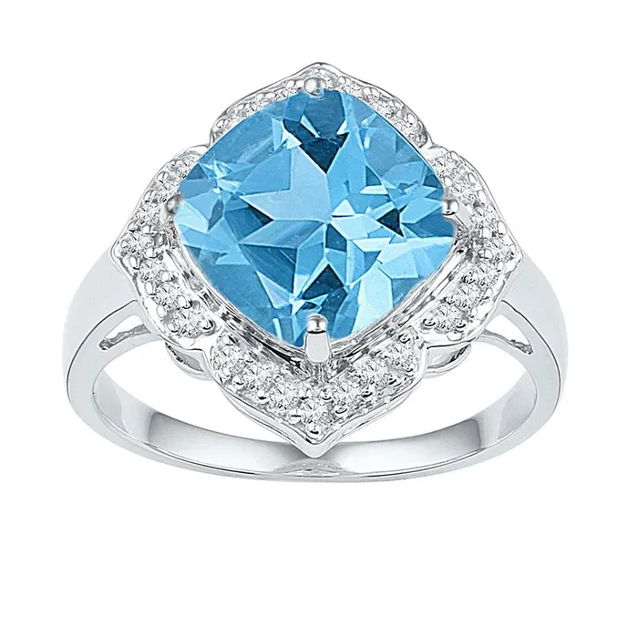 14k White Gold Princess Created Blue Topaz Solitaire Ring 5 Cttw gndatlanta Rings 14k White Gold Princess Created Blue Topaz Solitaire Ring 5 Cttw gndatlanta Rings