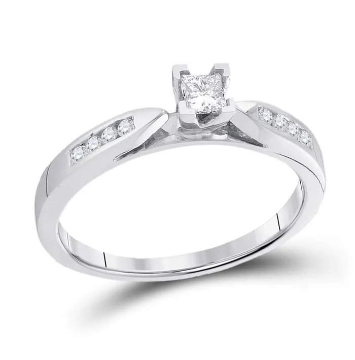 14k White Gold Princess Diamond Solitaire Bridal Engagement Ring 14 Cttw gndatlanta Rings