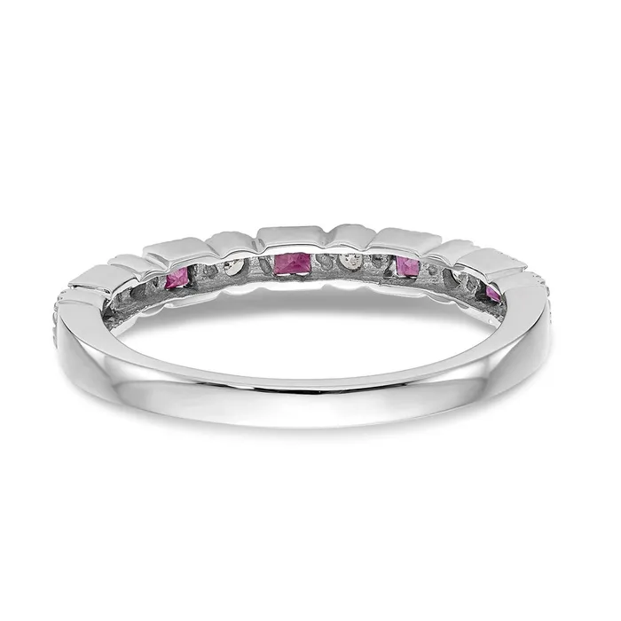 14k White Gold Real Diamond wRuby Band Goldia Rings