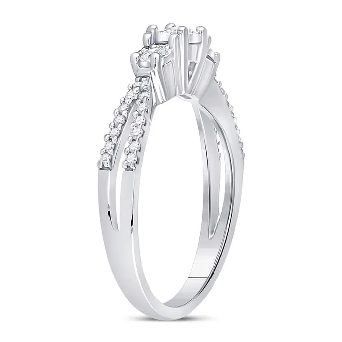 14k White Gold Round Diamond 3stone Bridal Engagement Ring 13 Cttw gndatlanta Rings