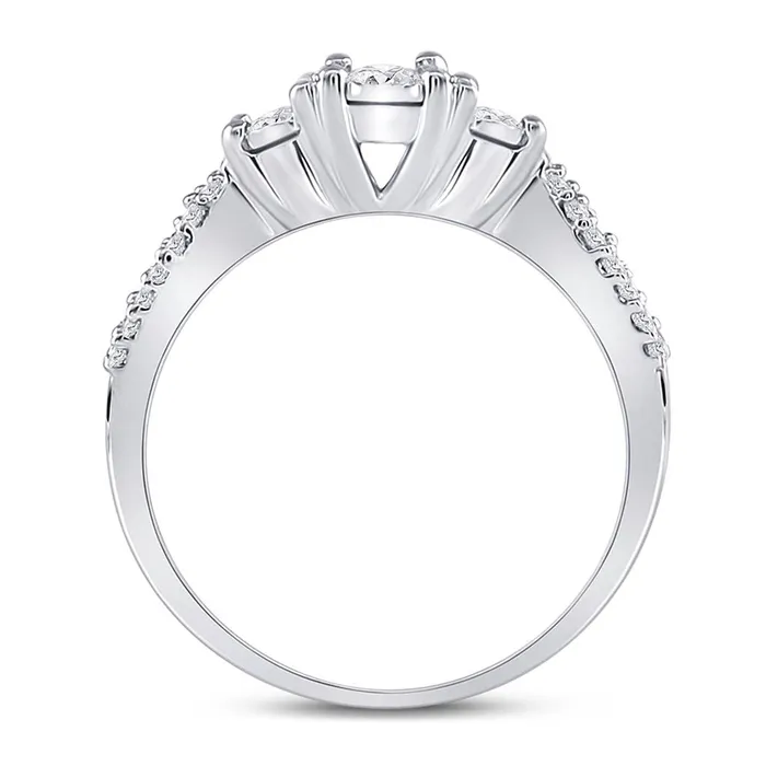 14k White Gold Round Diamond 3stone Bridal Engagement Ring 13 Cttw gndatlanta Rings